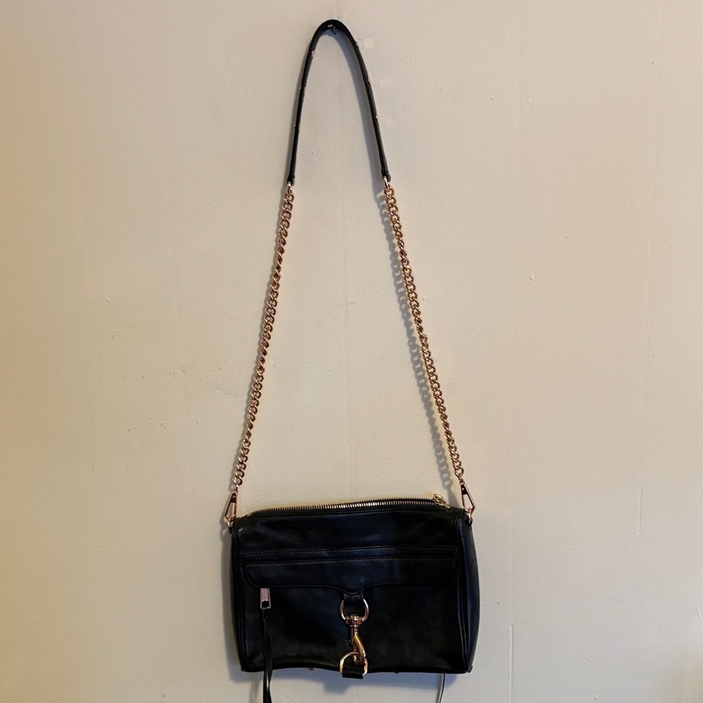 Rebecca Minkoff Black Crossbody Bag with Gold Chain